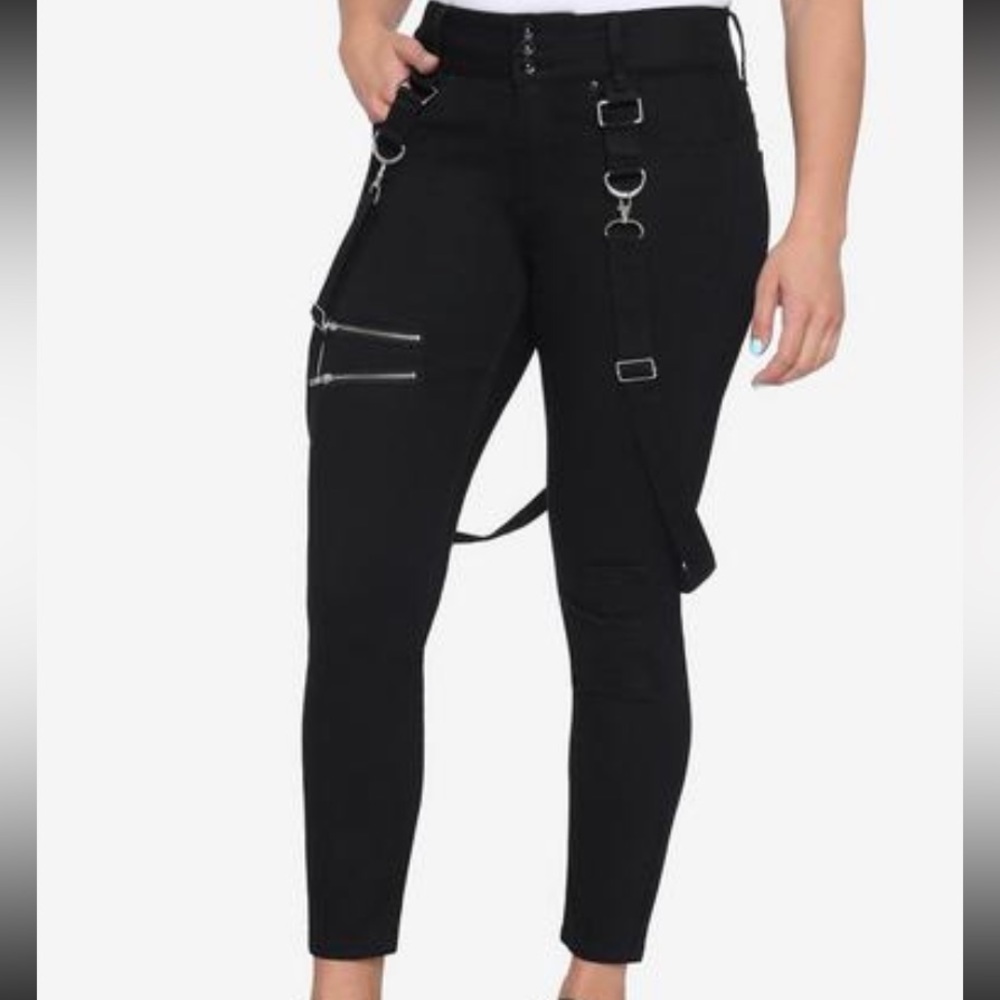 Hot Topic Black Zipper Skinny Jeans